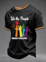 Men's "We The People Means Everyone" Printed Casual T-Shirt