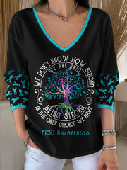 Women's PTSD Awareness Art Printed T-Shirt