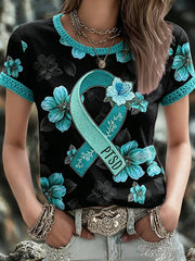 Women's PTSD Awareness Art Printed T-Shirt