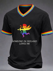 Men's Irish Pride Print V-neck T-shirt