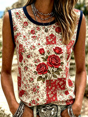 Women's Floral Print Vests