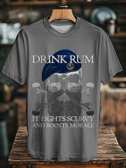 Unisex Royal Navy Veteran Drink Rum Printed T-shirt
