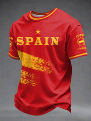 Men's Spanish Football Printed T-shirt