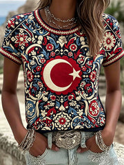 Women's Turkish Flag Print T-Shirts
