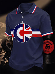 Men's Retro Northern Soul Print Casual Polo