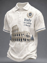 Men's 'Italy Is Calling I Must Go' Printed Casual Top