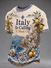Men's Italian Printed Casual T-Shirt
