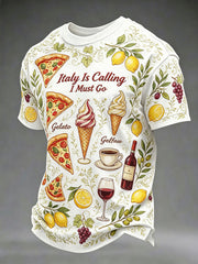 Men's Italian Printed Casual T-Shirt