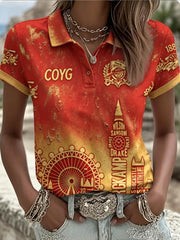 Women's RED CITY FOREVER Printed polo T-shirt