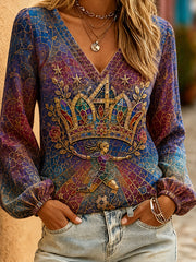 Women's Barcelona Europe Queen Printed Linen Tops