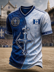 Men's Florence Classical Football Blue Team T-shirt