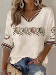 Women's Skeleton Bicycle Waffle T-shirt