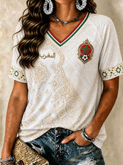 Women's Moroccan Football V-Neck T-Shirts