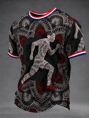 Men's Paraguay Football Fan Gift Art Print Casual Short Sleeve T-shirt