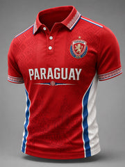Men's Gift For Paraguay Football Fans Casual Polo