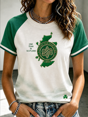 Women's Celtic Football Printed round neck short sleeve T-shirt