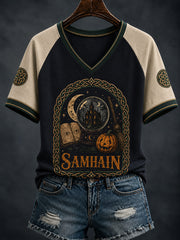 Women's Irish Halloween Samhain Print T-shirt
