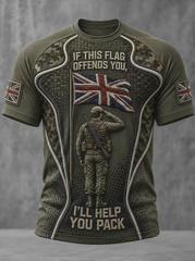 Men's IF THIS FLAG OFFENDS YOU I'LL HELP YOU PACK t-shirt