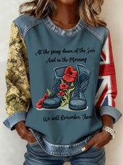 Women's 11th November Remembrance Day LEST WE'S FORGET Remembrance Sweatshirt