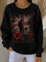 Women's Remembrance Day Print Casual Sweatshirt