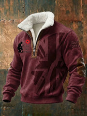 Men's Lest We Forget Plush Stand Collar Shirt