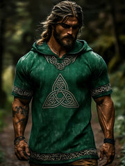 Men's Celtic Retro Hooded Short Sleeve T-Shirt