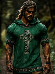 Men's Celtic Retro Hooded Short Sleeve T-Shirt