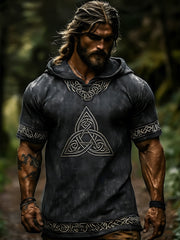 Men's Celtic Retro Hooded Short Sleeve T-Shirt