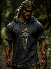 Men's Celtic Retro Hooded Short Sleeve T-Shirt