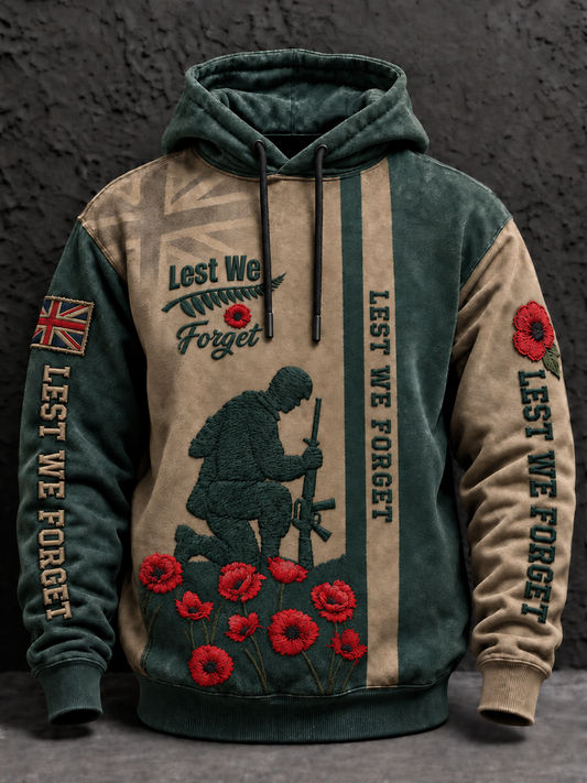 Men's Remembrance Day Lest We Forget Oversized Hoodie