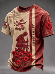 Men's Remembrance Day Lest We Forget short sleeves t-shirt