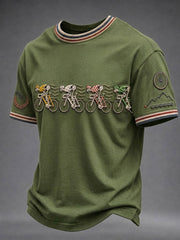 Men's Skeleton Bicycle Short Sleeves T-shirt