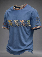 Men's Skeleton Bicycle Short Sleeves T-shirt