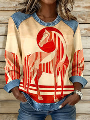 Women's Geometric Horse Art Sweatshirts