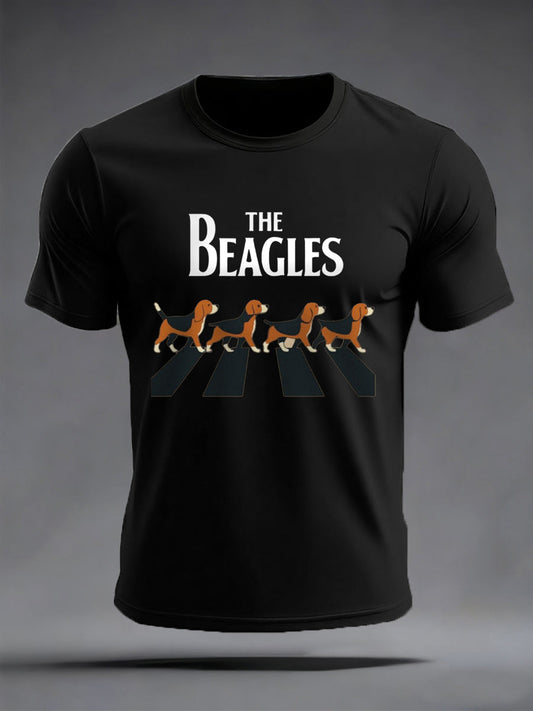 Men's Funny “The Beagles” Dog Lover Beatles Parody Casual Tee