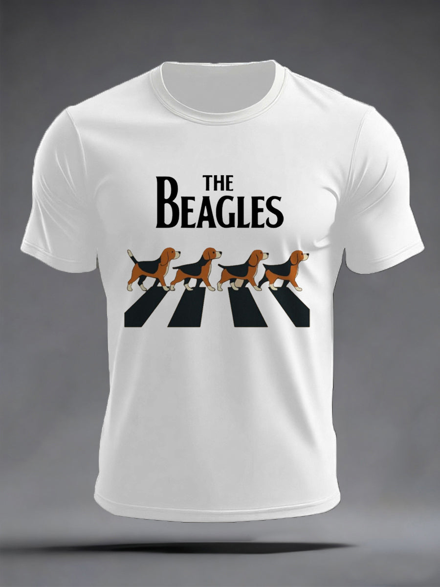Men's Funny “The Beagles” Dog Lover Beatles Parody Casual Tee