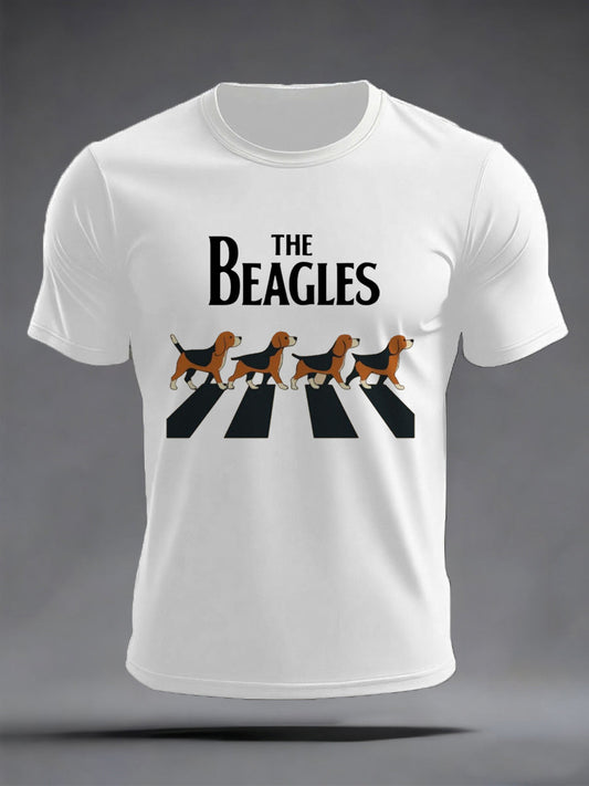 Men's Funny “The Beagles” Dog Lover Beatles Parody Casual Tee
