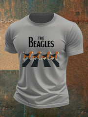 Men's Funny “The Beagles” Dog Lover Beatles Parody Casual Tee
