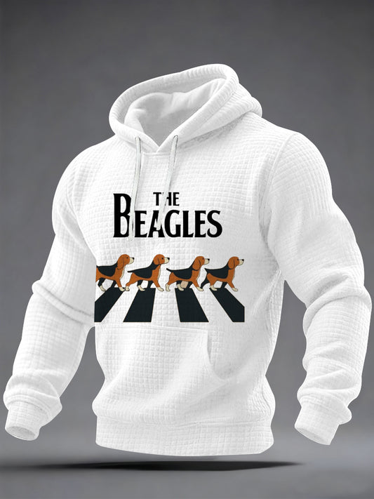 Men's Funny “The Beagles” Dog Lover Beatles Parody Casual Checkered Hoodie