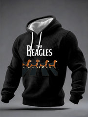 Men's Funny “The Beagles” Dog Lover Beatles Parody Casual Checkered Hoodie