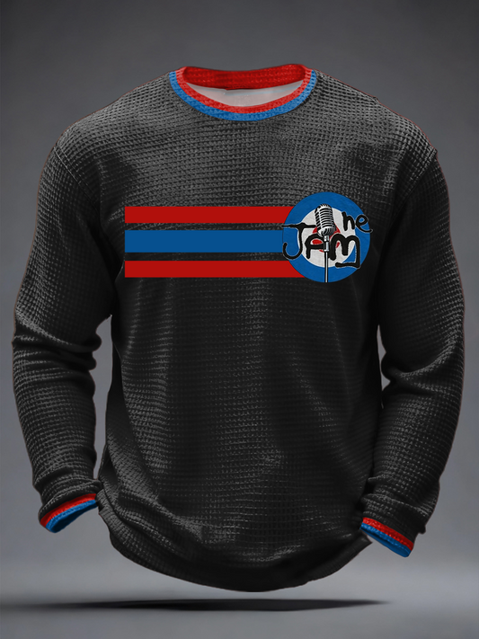 Men's Modfather UK Music Mods Lover Waffle Long Sleeve T-Shirt