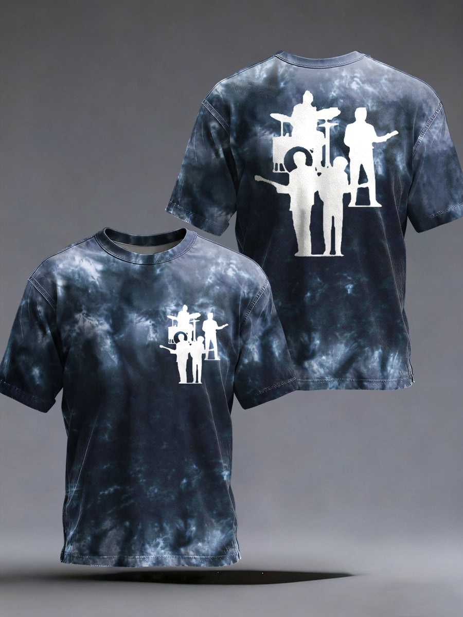 Men's Retro Classic Legendary Rock Band Print Gift For Fans Casual Tee