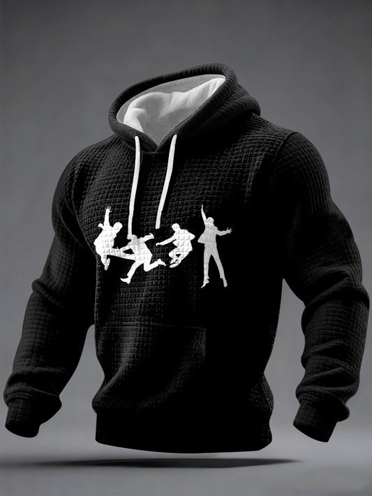 Men's Classic Legendary Rock Band Print Gift For Fans Casual Checkered Hoodie