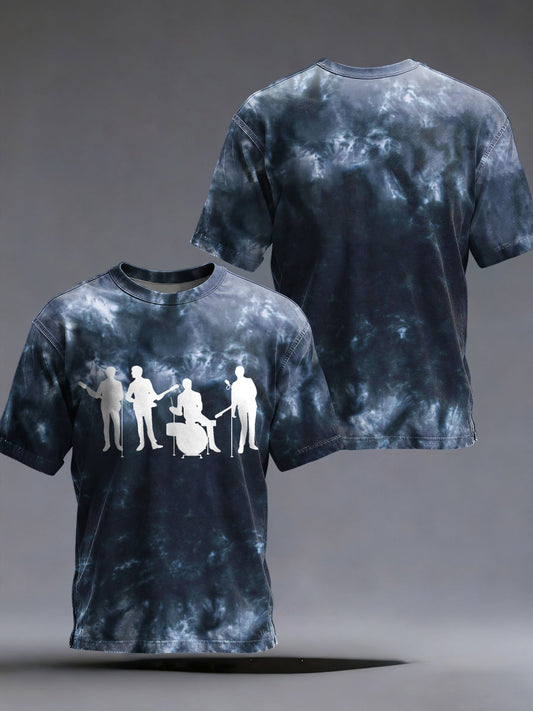Men's Retro Classic Legendary Rock Band Print Gift For Fans Casual Tee