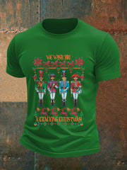Men's Retro Wish You Have A Cracking Christmas Classic Legendary Rock Band Print Casual Tee