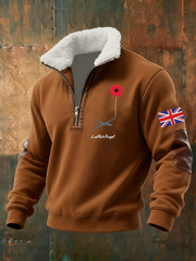 Men's Lest We Forget Printed baggy zip-up hoodie
