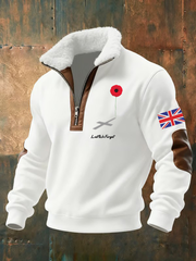 Men's Lest We Forget Printed baggy zip-up hoodie