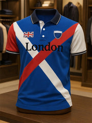 Men's Business Casual London Union Jack Short Sleeve Shirt