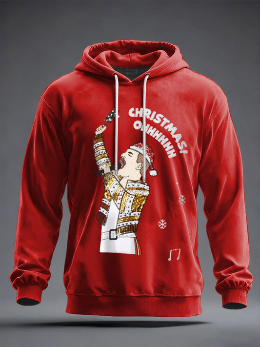 Men's Thanks God It's Christmas Rock Band Inspired Hoodie