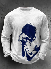 Men's UK Punk Music Lover Printed Waffle Tops
